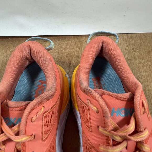Hoka One One Bondi 7 Womens Size 7 Running Shoes Orange Sneakers - Picture 8 of 9